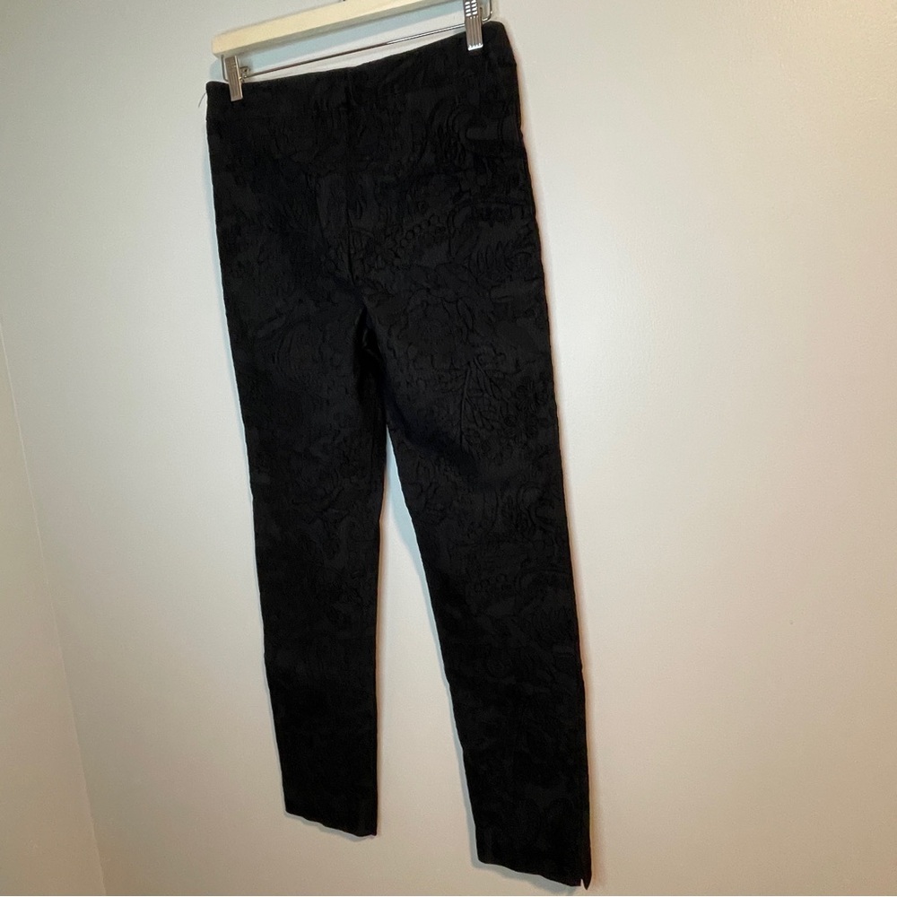 Joseph Ribkoff Black Textured Floral Pants - Picture 2 of 7